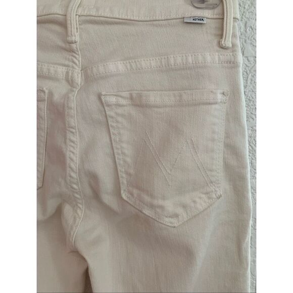 Mother The Insider Crop Step Fray in Cream Puffs Size 25 - Picture 7 of 12